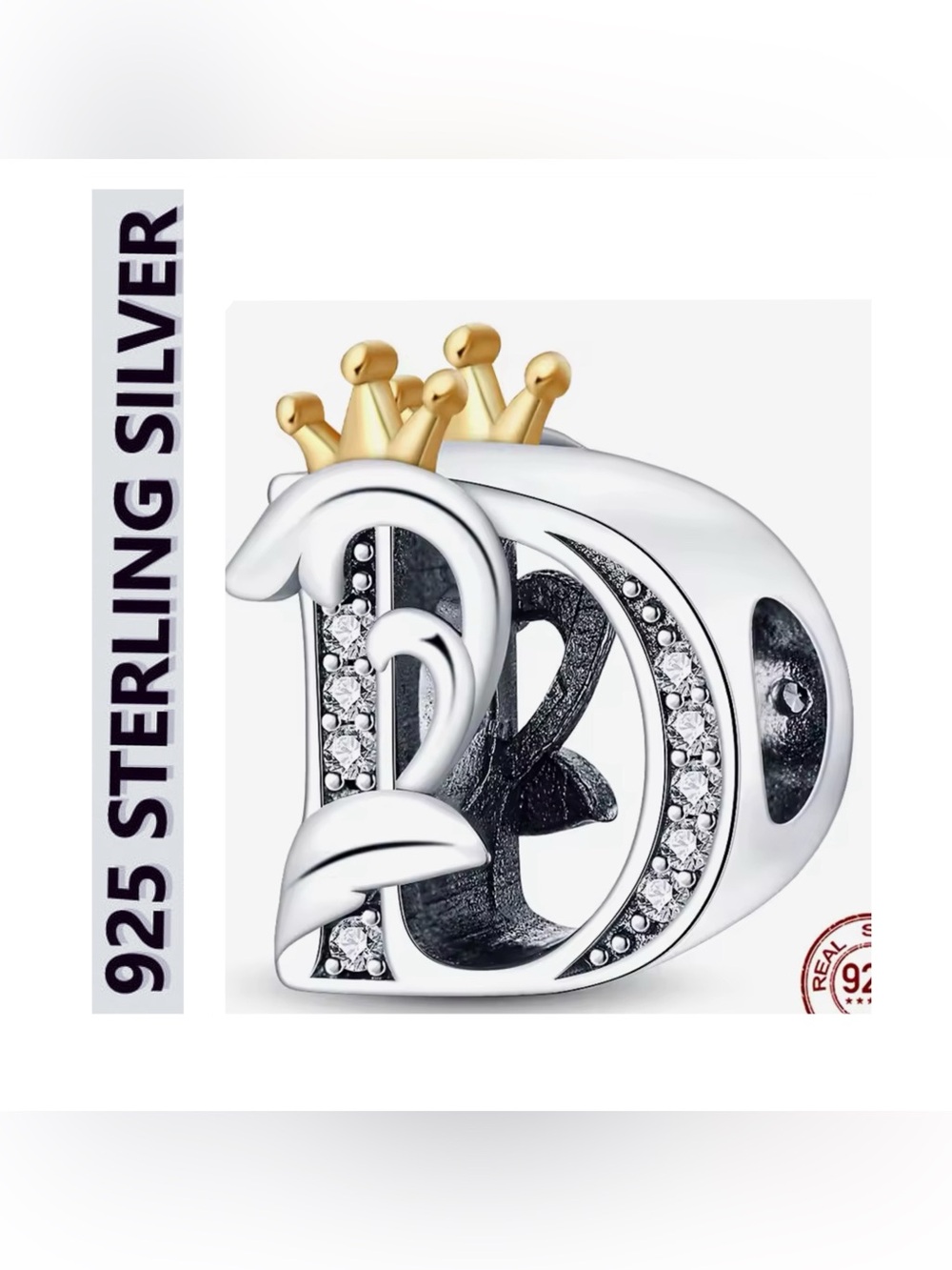 🌟🌟 S925 Sterling Silver Initial “D” Charm